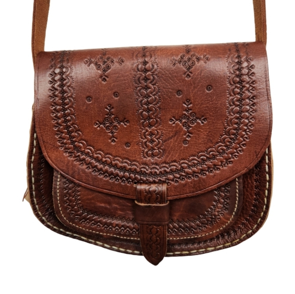 Tarraco Tarragona Calle Mayor New With Tags Hand Tooled Leather Crossbody Purse